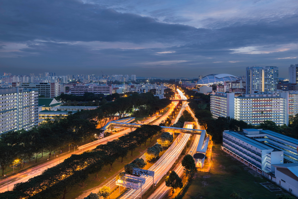MORROW Insights - Sustainable Urban Planning Strategies - Urban Traffic in Singapore at Night